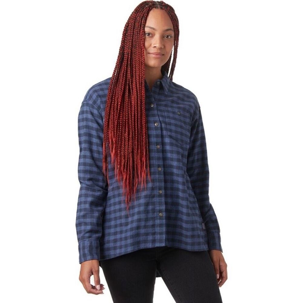 Patagonia Driving Song Flannel Shirt Salina Dolomite Blue 41615 Women Small